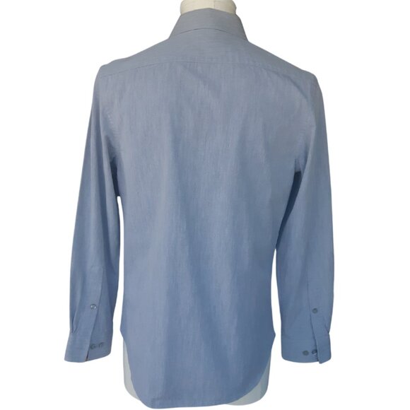 Michael Kors SZ 15 MK Slim Fit 100% Cotton Button Up Men's Grey Shirt - Picture 4 of 10